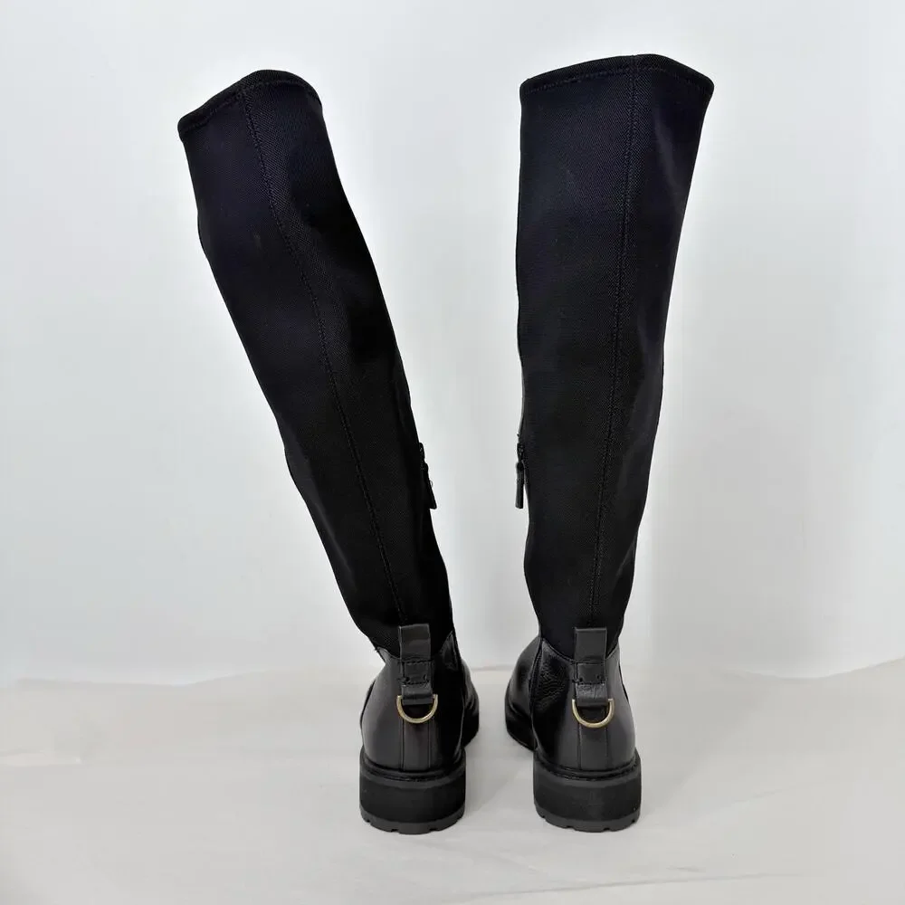 COLE HAAN Womens Greenwich Knee High Boots 6.5 M Black Leather Waterproof NWOB